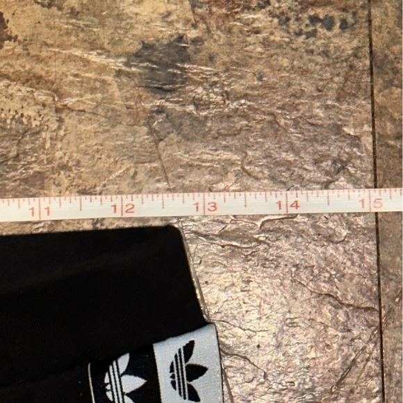 Adidas Girls Athletic Leggings Size Medium Black With Logo White Stripes - Picture 10 of 10